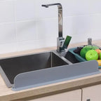 Silicone Sink Splash Guard Flexible Water Splash Stopper with Double Suction Cups | Kitchen & Bathroom Sink Protector | 15 Inch Random Color